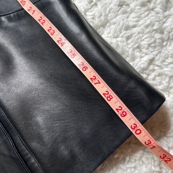 J. Percy for Marvin Richards Black Leather Jacket Fur Collar Slouchy Oversized - Picture 8 of 14